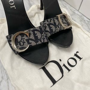 Dior vintage monogram mules sz 7